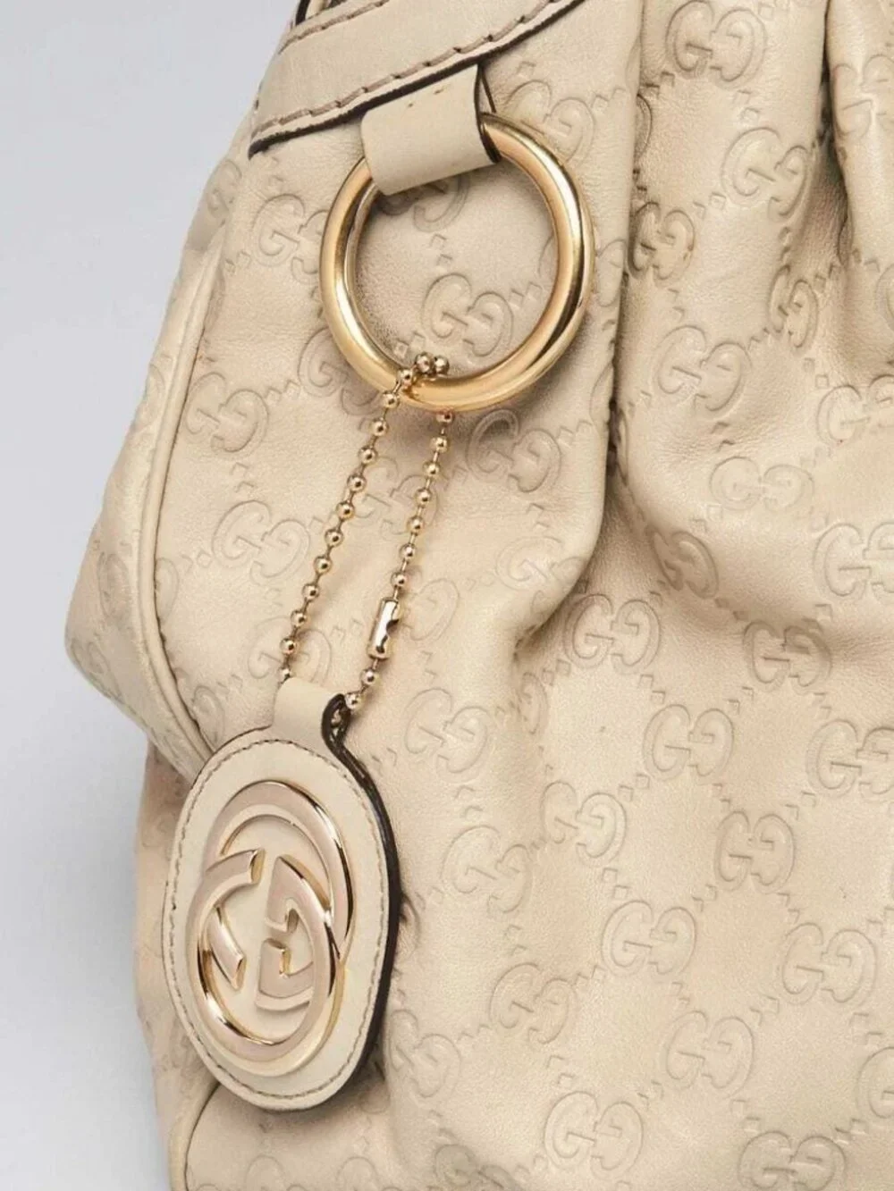 Gucci White Guccissima Leather Medium Sukey Tote Bag